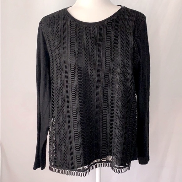 J. Crew Tops - J Crew Long-Sleeve Lace Overlay Blouse